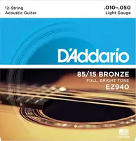 Струны для 12-струнной акустической гитары, 10-50, D`Addario EZ940