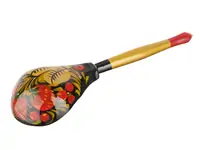 Деревянная ложка полубаская, роспись хохломская традиционная, Хохлома LHL6401