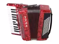 Аккордеон "Тула" 26х72-II-3, красный, Тульская Гармонь A-8-RD