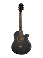 Акустическая гитара, черная, с вырезом, глянцевая Foix FFG-1039BK