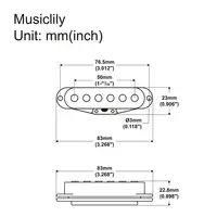 Звукосниматель магнитный сингл, для Fender Strat, нековый, черный, Musiclily, MX2295BK