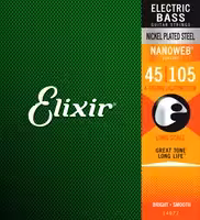 Струны для бас-гитары Elixir 45-105 Nanoweb 14077
