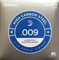 Отдельная стальная струна без обмотки 009,  Plain Steel, D`Addario PL009-5