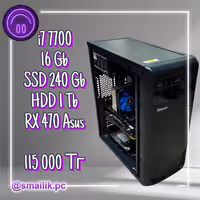 i7 7700\16 Gb\SSD 240 Gb\HDD 1 Tb\RX 470