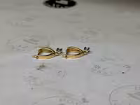 Золотые серьги (красное) 585 проба