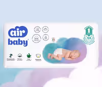 Подгузники Air Baby Jumbo размер 1 для новорожденных 2-5 кг, 54 штук